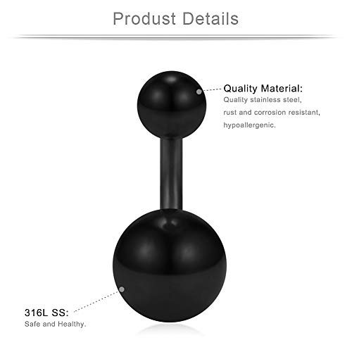 Ruifan 14G 6mm 1/4 Inch 316L Surgical Steel CZ Short Belly Earring Navel Button Rings 3-10PCS2