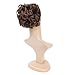 SWACC Short Messy Curly Dish Hair Bun Extension Easy Stretch hair Combs Clip in Ponytail Extension Scrunchie Chignon Tray Ponytail Hairpieces (Dark Brown Medium Auburn Mixed-4/30#)