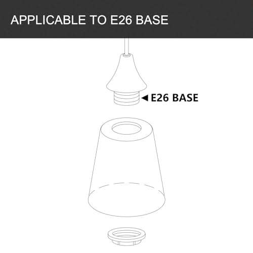 Image of Fixture Replacement Clear Glass Shade, E26 Base with 1-5 /8 inch Fitter, 3-Pack Cone Replacement Shades for Pendant Light, Wall Sconce, Vanity Light, Table Lamp
