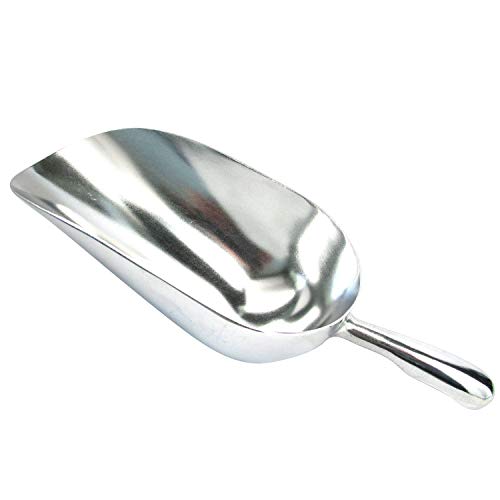38 oz. Ice Scoop - Commercial Grade Aluminum Cast. Ideal for Kitchen, Bars, Coffee Grains, Sugar, Salt, Spices, Dry Goods. Premium Quality Equipment.