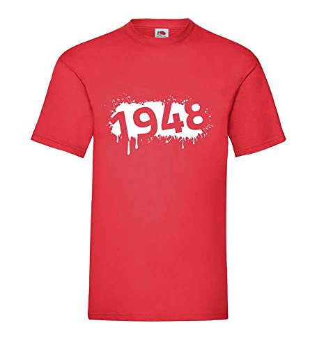 T-shirt rouge 1948 homme XXXL en coton confortable au quotidien