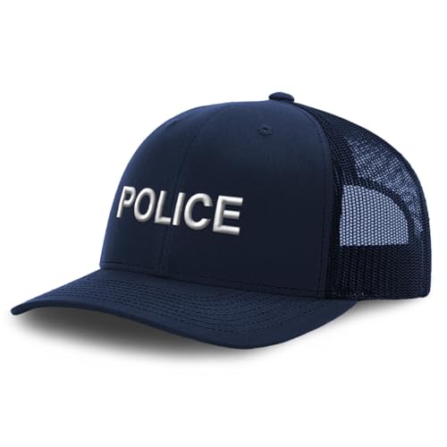 Trucker Hat Baseball Cap Police Block Style Police Officer Cotton Dad Hats for Men & Women Navy