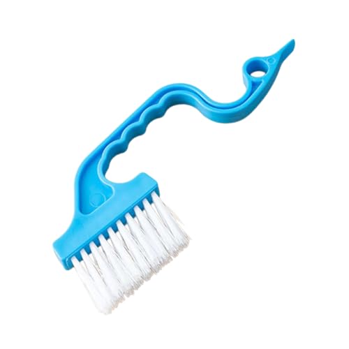 Espátula ligera y compacta en ángulo con bordes y ranuras, diseño flexible, adecuado para puerta, riel de baño, lechada, mango ergonómico, cepillo de limpieza