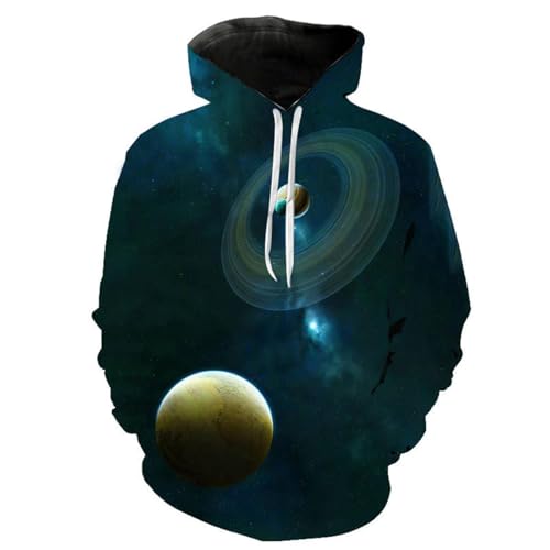 SHELOG Universo Espacio Cielo Estrellado Planeta 3D Impreso Sudadera con Capucha Casual de los Hombres Ropa de Calle de Moda Tops de Moda