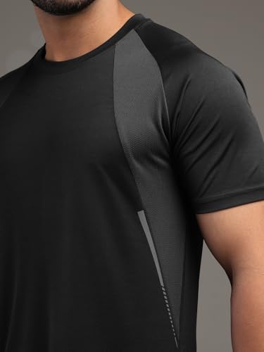 Image of CHKOKKO Gym Tshirt for Men Workout Regular Fit Sports Activewear Man Tshirts with Round Crew Neck and Half Sleeves for Yoga Running&Outdoor Activities