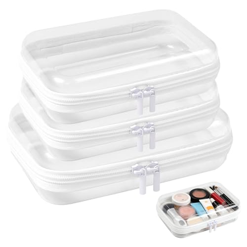 Estuche de lápices con doble cremallera hermética y material rígido antiimpactos para viaje