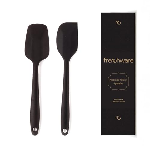 Frenchware Non-Stick Premium Silicone Spatula (Large Spatula & Large Spoon, Black) for Cooking, Baking & Mixing, Seamless Design Frenchware Non-Stick Premium Silicone Spatula (Large Spatula & Large Spoon, Black) for Cooking, Baking & Mixing, Seamless Design