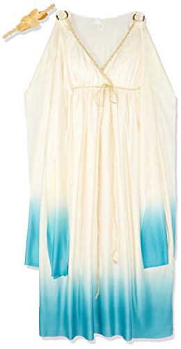 Fun World Greek Goddess Costume, Crème/Light Blue, Medium/Large 10-14