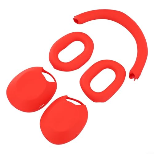 Funda de silicona para auriculares Sony WH1000XM5 que proporciona una protección robusta contra la deformación (rojo)