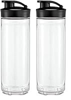 WMF Kult X Mix & Go/Küchenminis Trinkflasche 600 ml, Smoothie Flasche, Mixbehälter, Smoothie Becher aus Tritan-Kunststoff, bruchsicher (Packung mit 2)