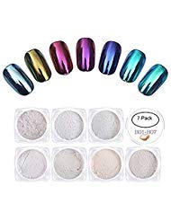 Nail Art Mermaid Powder,LilyAngel 7 Pack Pearl Powder Mirror Effect Chrome Nail Powder Metallic Nail Manicure Pigment