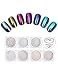 Nail Art Mermaid Powder,LilyAngel 7 Pack Pearl Powder Mirror Effect Chrome Nail Powder Metallic Nail Manicure Pigment