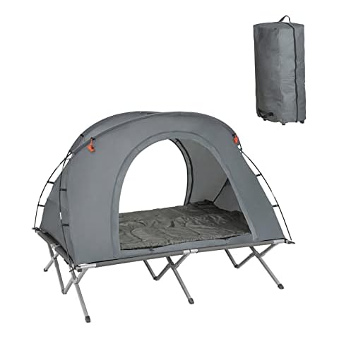 SoBuy OGS60-L-HG Feldbett mit Zelt Wurfzelt Feldbett 4in1-Zelt Cover