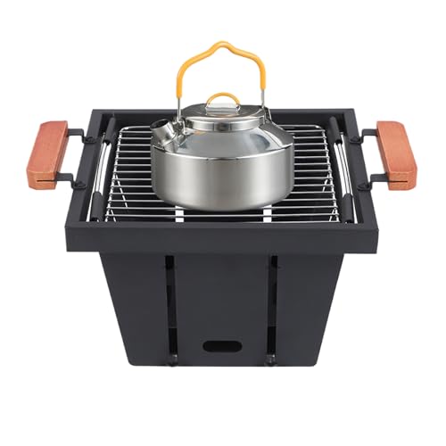Barbacoa plegable | Barbacoa de carbón vegetal con 4 niveles de altura ajustable | Cocina para picnic | Para camping, exterior, picnic, barbacoa, terraza, jardín, senderismo, y balcón