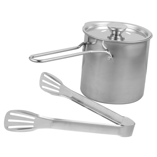 TEHAUX Deep Fryer Pot Stainless Steel Frying Pot Tong Heat-resistant Handle Easy to Clean Suitable for Home Kitchen Hotel Restaurant