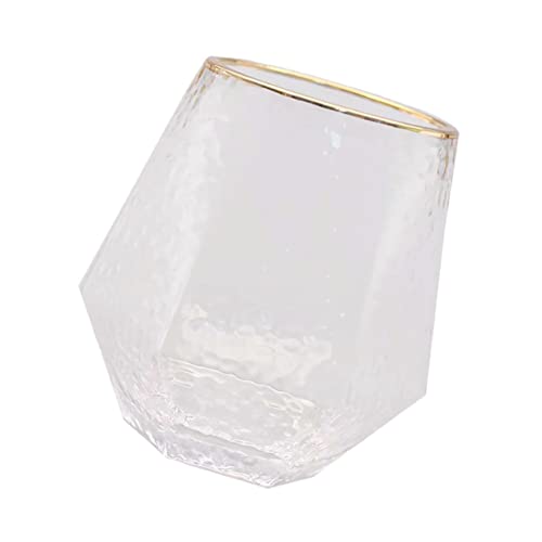 COLLBATH Glass Stemless Wine His and Hers Coffee Mugs Office Mug Water Coffee Cup Beverage Cup Clear Tea Mug Clear Coffee Mug Juice Containers Clear Tumbler Water Storage Container Golden