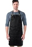 PERFECTO PARA CADA OCASIÓN - Delantal elegante adequado para el chef, cocinero, artista de tatuaje, artesano, maquillador, mesero, panadero, hotelero, camarero, barman, barista, ceramista, jardinero, cervecero, cantinero, floristería, dependiente de tienda, maestro, mecánico, maquinista, hombre, mujer. Ideal para restaurante, bar, hotel, cocina, barbacoa, tienda, escuela de arte, florería, peluquería y para cualquier actividad en casa. ¡Un excelente regalo para toda ocasión!