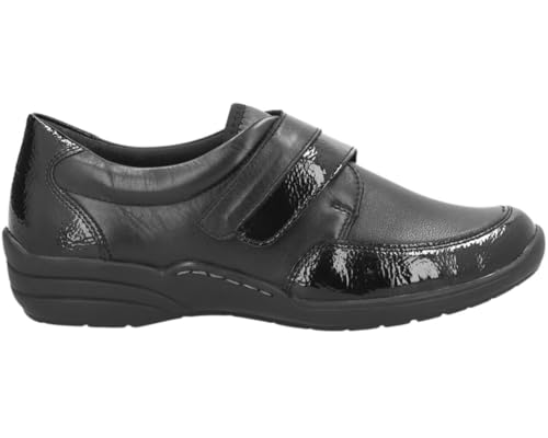 Remonte R7600 H Extra Width : Chaussures Scratch Femme Noir Lisse