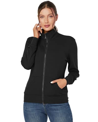 J.corrine Women's Zip Up Sweatshirts Jacket Stand Collar Long Sleeve Running Track Jacket With Pockets #TOP3