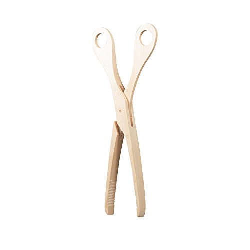 LINDEN SWEDEN Scissor Tongs - All-Purpose Buffet Server Handcrafted from Natural Beechwood, BPA Free, 11” long