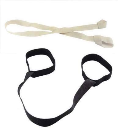 Saachi Collection Carry Strap for Yoga MAT White and Black Cotton, Nylon Yoga Strap (White, Black)