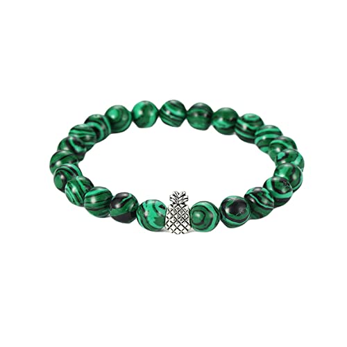 Bracelet en pierre de 8 mm perles naturelles et ananas chic