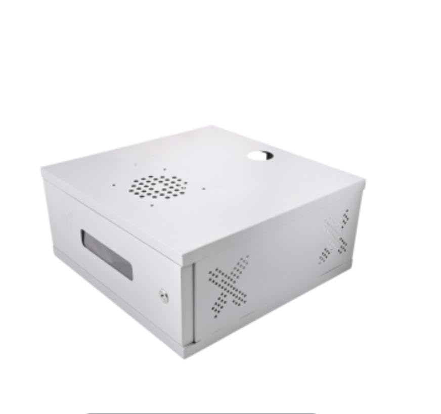 Image of Metal 2U Folding Rack Cabinet for CCTV, Lockable Enclosure with Ventilation, 500x300x145mm (3U)