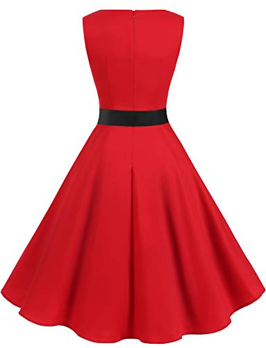 Image of Gardenwed Women's Vintage Dress Sleeveless Cocktail 1950s Dresses Retro Tea Party Swing