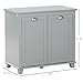 HOMCOM Tilt-Out Laundry Sorter Cabinet, Bathroom Storage Organizer with Two-Compartment Tilt-Out Hamper, Gray