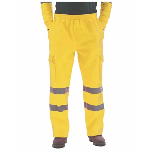 Safety Rain Pants Reflective High Visibility Waterproof Road Work Pants for Men Cargo Trousers with Pockets