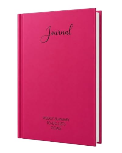 Image of Unruled Premium Hardcover Journal Notebook | Weekly Summary, To-Do Lists & Goal Planner | Undated Productivity Journal | A5 Size, Smooth Writing Pages | 100gsm Thick Paper, 80 Sheets /160 Pages Per Book | Elegant Notebook for Work, Study & Personal Planning (PINK, Unruled)