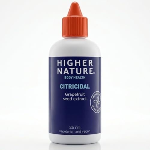Higher Nature Citricidal Grapefruit Seed Extract - Digestive Support - Made with Grapefruits - Gluten Free - Vegetarian & Vegan - 25ml