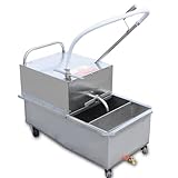 Mobile Fryer Filter 14.5 Gallon Capacity Commercial Fryer Oil Filter Cart Filtration System 550W Fryer Oil Electric Filter Machine Frying Oil Filtering System