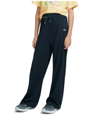 Image of Under Armour Girl's Wide Leg Fleece Sweatpants, Elastic Waistband with Drawstring Closure, Outdoor Collection