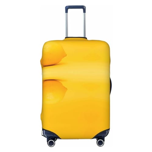 Yellow Lemon Luggage Cover Washable Elasticated Luggage Covers for Suitcase tsa Approved Stylish Dust and Scratch Resistant Luggage Case Protector for Kids and Adults -