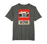 Vintage Japonés Cámara SLR Analógica Retro Fotógrafo Kanji Camiseta