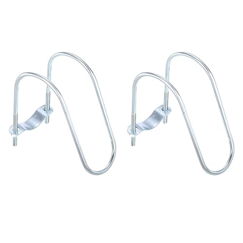 sourcing map Cross-Connector Vertical Pipe Clip, 2pcs Fit 2-3/8(60mm) to 3-1/2(90mm) Crossover Buckle Steel Cross Pipe Clamp for Greenhouse Awning Frames