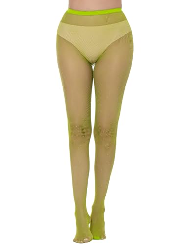 Image of Lastclream High Waisted Fishnet Tights for Women Sexy Fishnets Stockings Full Footed Fishnet Sheer Pantyhose Plus Size