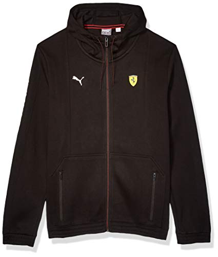 PUMA Mens Formula 1 Scuderia Ferrari Hooded Sweat Jacket, Moonless Night Black, XXL