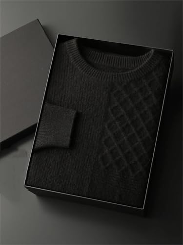 Men’S Basic Casual Cashmere Sweater Thick O-Neck Long Sleeve Pullover Knitwear Jumper Top4