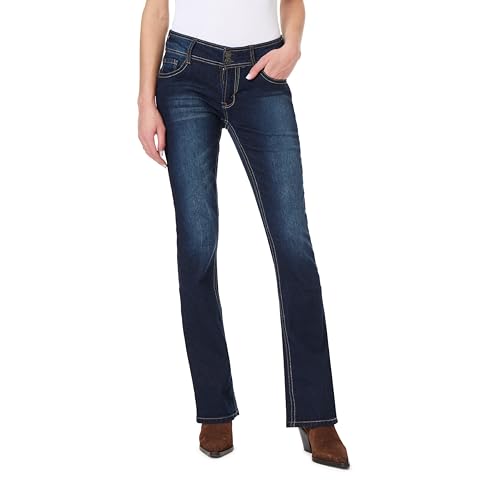 Image of WallFlower Luscious Curvy Bootcut Jeans for Women, Mid-Rise Insta Stretch Denim, Size-Inclusive Juniors Jeans