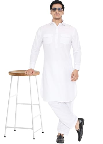 Image of K-ROYALS Full Pathani Suit for Mens /Cotton Blend Pathani kurta payjama set for mens