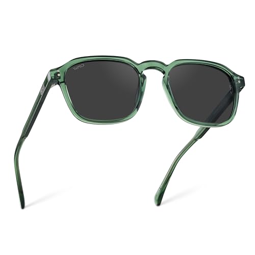 Image of WearMe Pro Men's Polarized Square Sunglasses - Wide Fit, Retro Style, UV400, Lightweight Frame for Driving & Daily Wear
