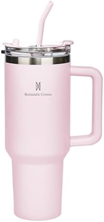 Romantic Crown Copo Térmico com Canudo Tampa e Alça 1,18L, Copos ...