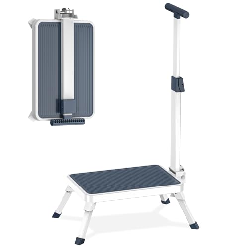 Recopilación de Banco Plegable Con Respaldo los más solicitados. 45 Taburete Plegable con Reposabrazos de Altura Ajustable, Taburete Plegable para Adultos, Taburete Escalón Metal con Patas de Goma Antideslizantes, Banquito Portátil para Cocina,...