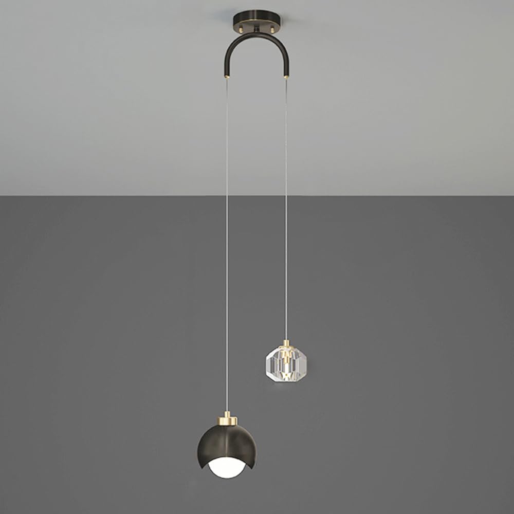 Klobvtt Postmodern Pendant Light Crystal Hanging Lamp Globe Chandelier Ceiling Lighting Fitting Bedroom Bedside Pendant Lamps G9 Suspension Lights for Kitchen Island Restaurant