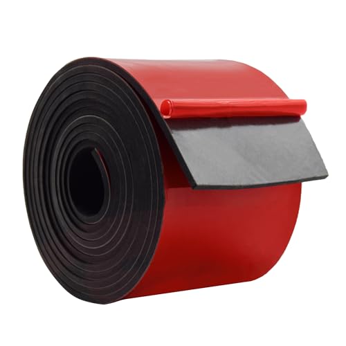 DOBTIM Solid Neoprene Rubber Strips with Adhesive Backing 1/8 (.125)" Thick x 4" Wide x 10' Long, Self Adhesive Rubber Sheets, Rolls &amp; Strips for DIY Gaskets Crafts Pads Seals Warehouse Flooring