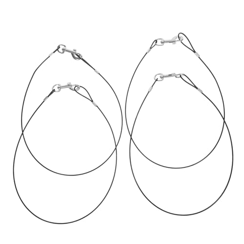 Generic 4pcs Strong Metal Dog Leash Chew Resistant Coated Wire Rope Comfortable Handle Dog Traction Rope for Walking and Training