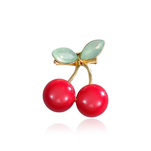 Image of Cute Lemon Brooch Pin for Women Rhinestone Fruit Little Brooch Sparkling Crystal Strawberry Cherry Enamel Pin Christmas Birthday Art Deco Jewelry Gifts