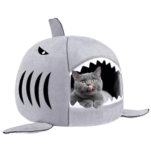 Cat Cave Requin lit pour chat antidérapant et résistant aux rayures - 6